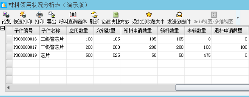 正航机械生产管理系统-材料领用